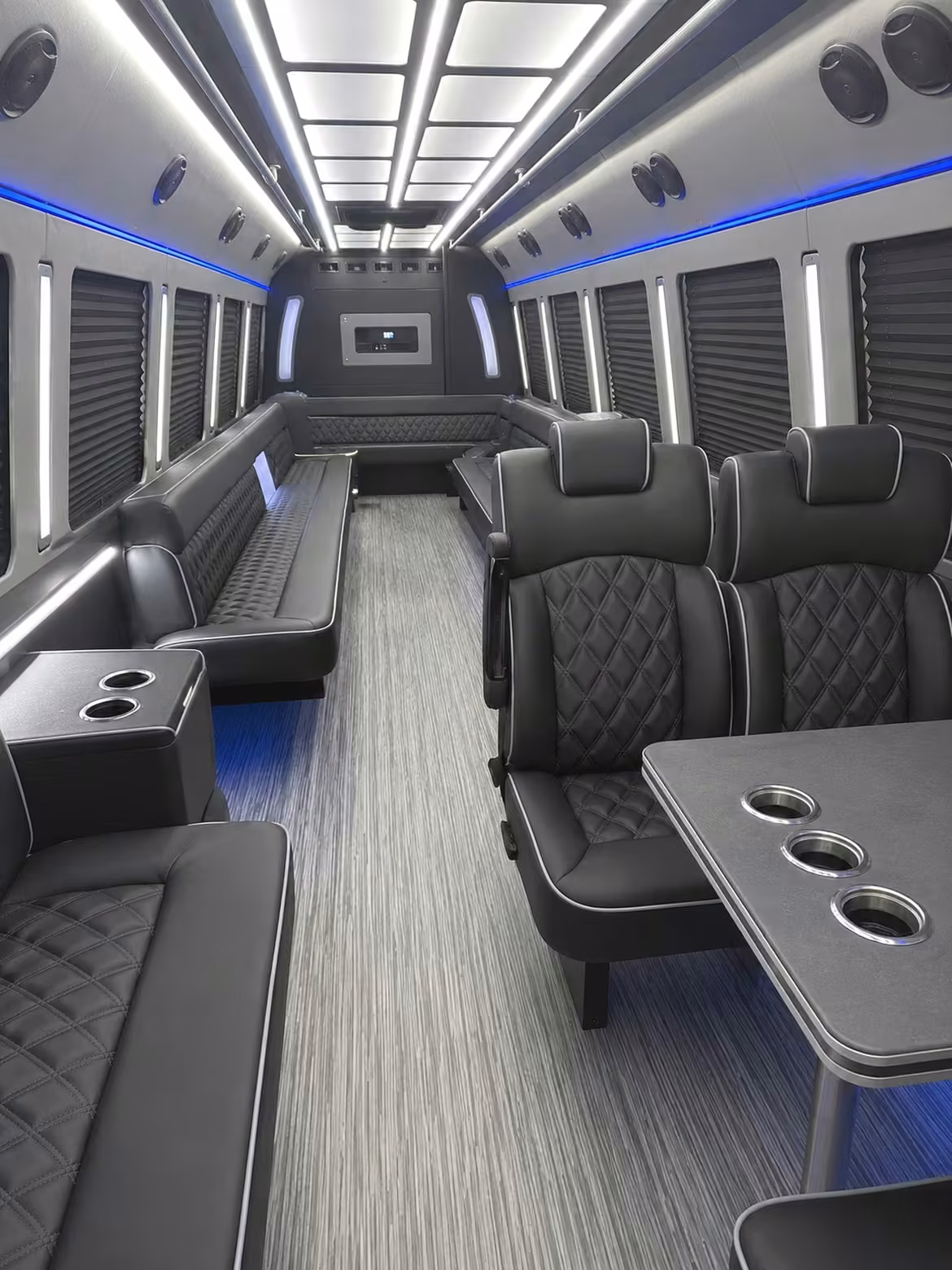 18 passenger party bus inside