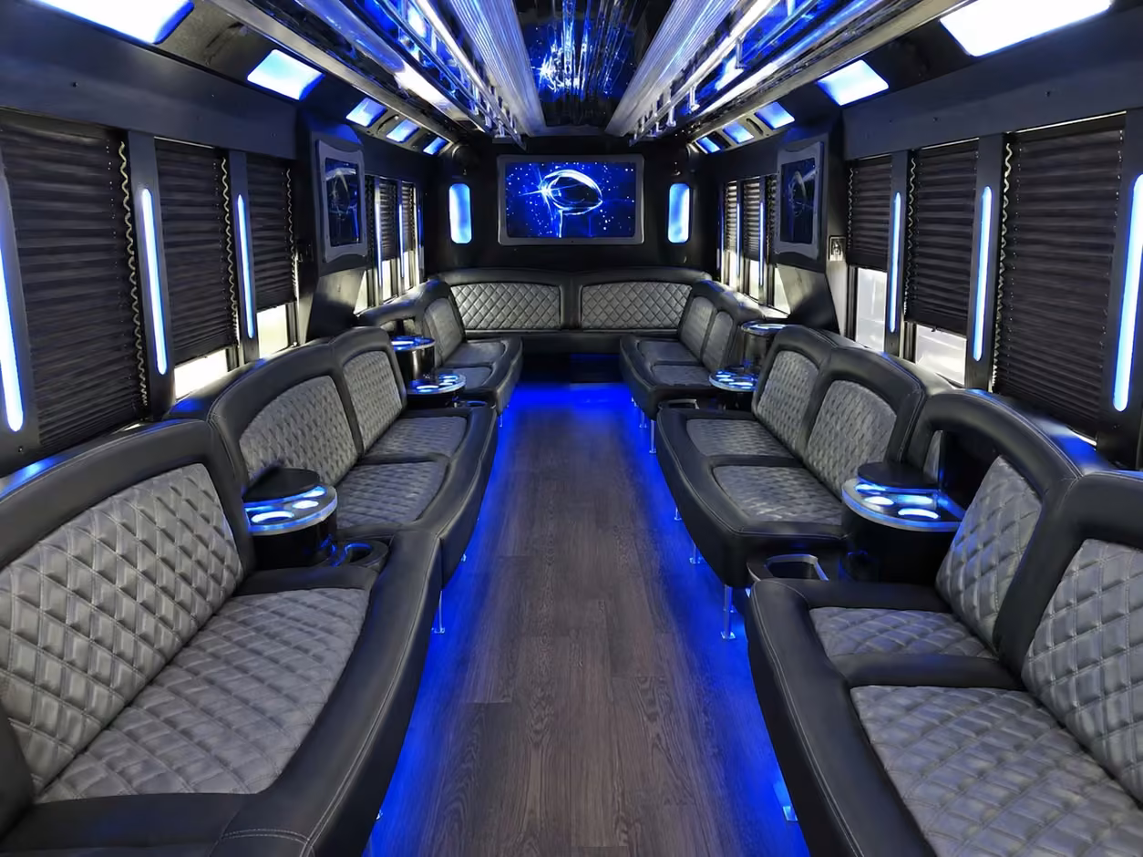 25 passenger party bus interior