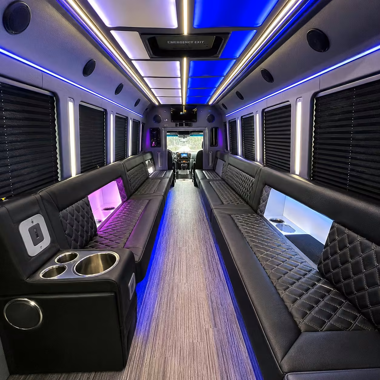 30 passenger party bus interior